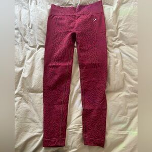 Gymshark Burgundy Patterned Leggings